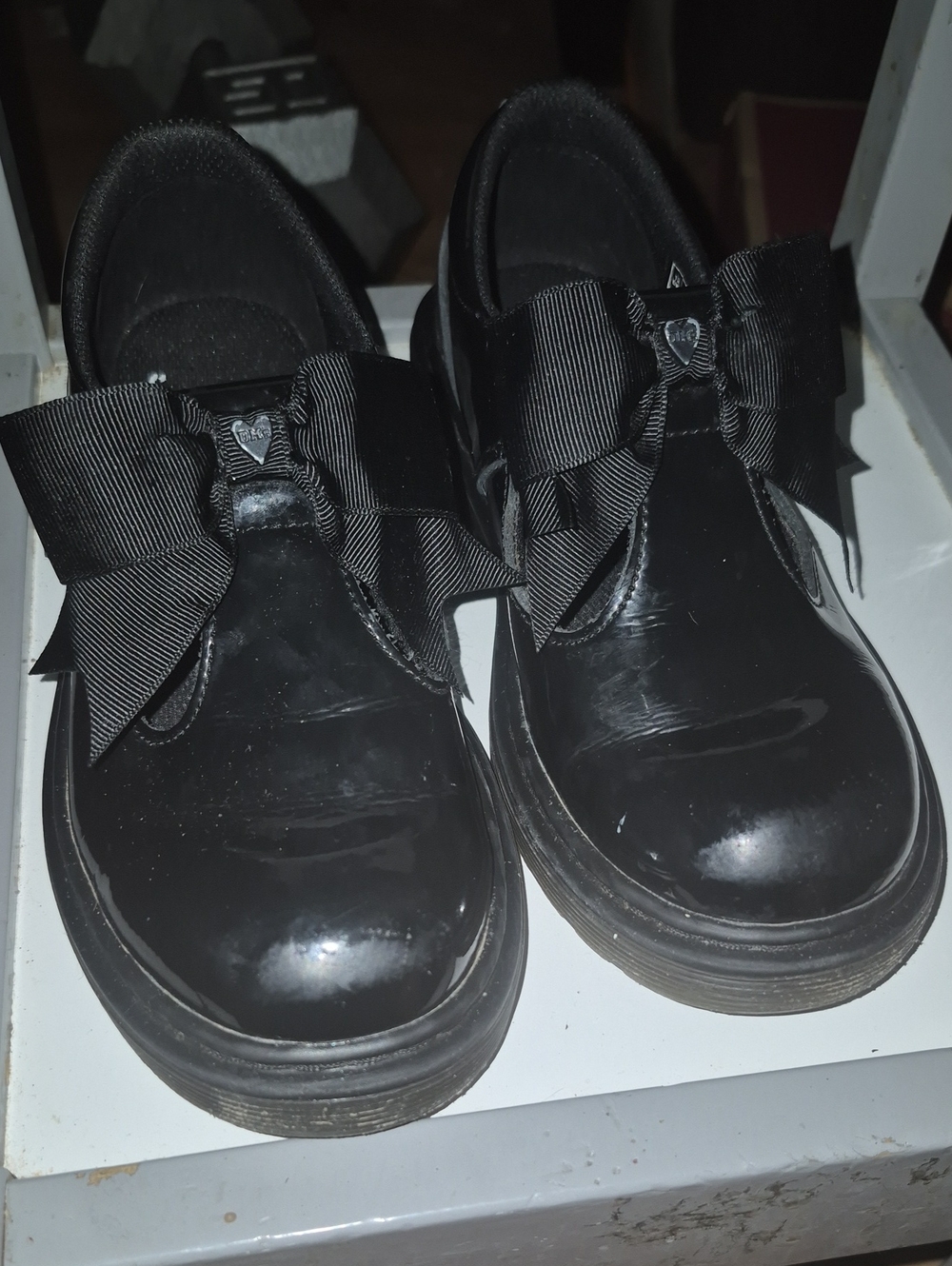 Dr. Marten Girls' Black Bow Patent Mary Jane Shoes